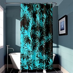 Blue Etched Background Shower Curtain 36  x 72  (Stall) 