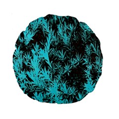 Blue Etched Background Standard 15  Premium Round Cushions