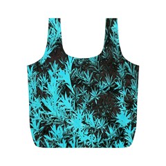 Blue Etched Background Full Print Recycle Bag (M)