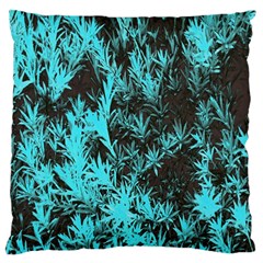 Blue Etched Background Large Flano Cushion Case (Two Sides)