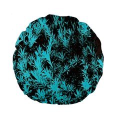 Blue Etched Background Standard 15  Premium Flano Round Cushions