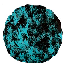 Blue Etched Background Large 18  Premium Flano Round Cushions