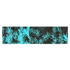 Blue Etched Background Satin Scarf (Oblong)