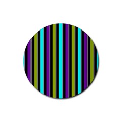 Retro Stripe 1 Vertical Retro Stripe 1 Rubber Round Coaster (4 Pack)  by dressshop