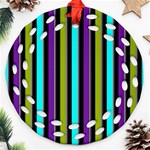 Retro Stripe 1 Vertical Retro Stripe 1 Round Filigree Ornament (Two Sides) Front