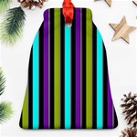 Retro Stripe 1 Vertical Retro Stripe 1 Bell Ornament (Two Sides) Front