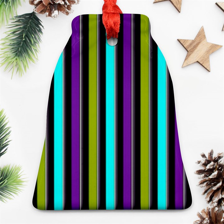 Retro Stripe 1 Vertical Retro Stripe 1 Bell Ornament (Two Sides)