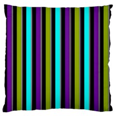 Retro Stripe 1 Vertical Retro Stripe 1 Large Cushion Case (Two Sides)