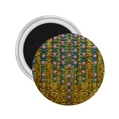 Gold Jungle And Paradise Liana Flowers 2 25  Magnets by pepitasart