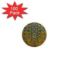 Gold Jungle And Paradise Liana Flowers 1  Mini Magnets (100 Pack)  by pepitasart