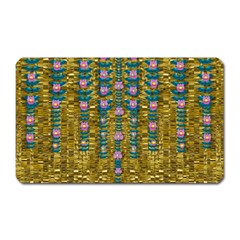 Gold Jungle And Paradise Liana Flowers Magnet (rectangular) by pepitasart