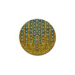 Gold Jungle And Paradise Liana Flowers Golf Ball Marker by pepitasart