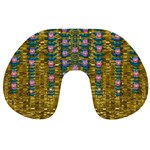 Gold Jungle And Paradise Liana Flowers Travel Neck Pillows Back