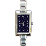 Blue Plaid  Rectangle Italian Charm Watch Front