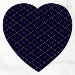 Blue Plaid  Jigsaw Puzzle (heart) by dressshop