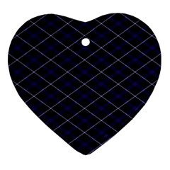 Blue Plaid  Heart Ornament (two Sides) by dressshop