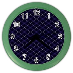 Blue Plaid  Color Wall Clock by dressshop