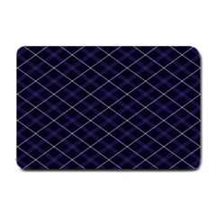 Blue Plaid  Small Doormat  by dressshop