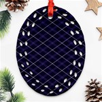 Blue Plaid  Ornament (Oval Filigree) Front