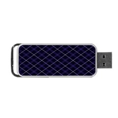 Blue Plaid  Portable Usb Flash (two Sides) by dressshop