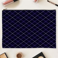 Blue Plaid  Cosmetic Bag (xxxl) by dressshop