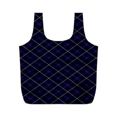 Blue Plaid  Full Print Recycle Bag (m) by dressshop