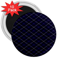 Blue Plaid  3  Magnets (10 Pack)  by dressshop