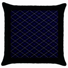 Blue Plaid  Throw Pillow Case (black) by dressshop