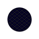 Blue Plaid  Rubber Coaster (Round)  Front