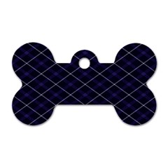 Blue Plaid  Dog Tag Bone (one Side) by dressshop