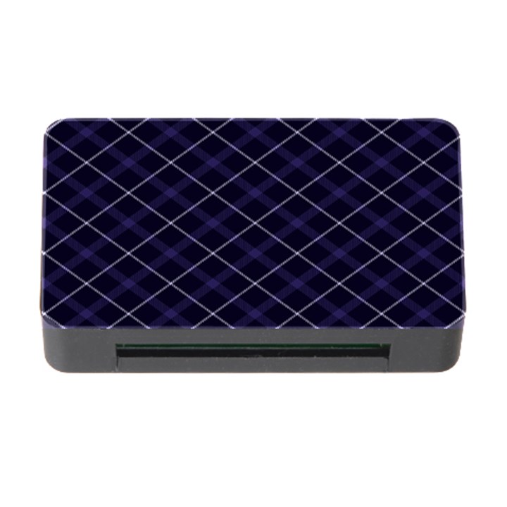 Blue Plaid  Memory Card Reader with CF