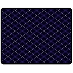 Blue Plaid  Double Sided Fleece Blanket (medium)  by dressshop