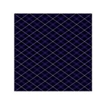 Blue Plaid  Small Satin Scarf (Square) Front