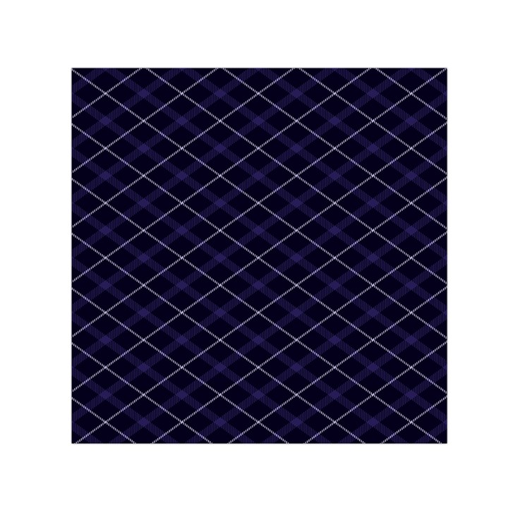 Blue Plaid  Small Satin Scarf (Square)