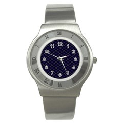 Blue Plaid  Stainless Steel Watch by dressshop