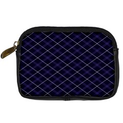 Blue Plaid  Digital Camera Leather Case by dressshop