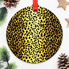 Leopard 1 Leopard A Round Ornament (two Sides) by dressshop