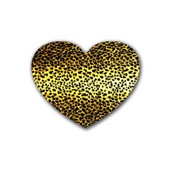 Leopard Version 2 Rubber Coaster (heart)  by dressshop