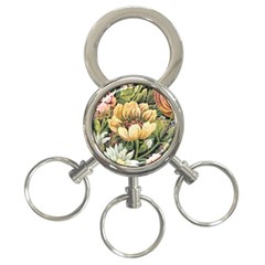 Retro Vintage Floral 3-ring Key Chains by dressshop