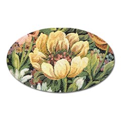 Retro Vintage Floral Oval Magnet by dressshop