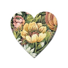 Retro Vintage Floral Heart Magnet by dressshop