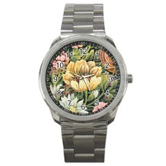 Retro Vintage Floral Sport Metal Watch by dressshop