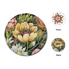 Retro Vintage Floral Playing Cards (round) by dressshop