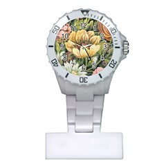 Retro Vintage Floral Plastic Nurses Watch by dressshop