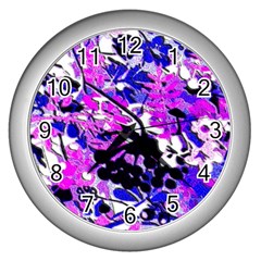 Floral Legging Floral Rug Wall Clock (silver) by dressshop