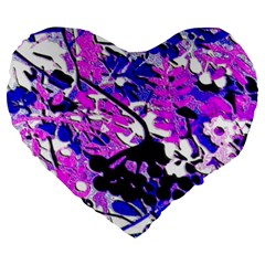 Floral Legging Floral Rug Large 19  Premium Flano Heart Shape Cushions by dressshop