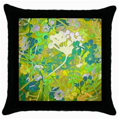 Floral 1 Abstract Throw Pillow Case (black) by dressshop