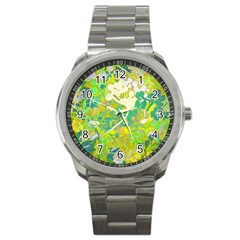 Floral 1 Abstract Sport Metal Watch by dressshop