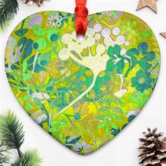 Floral 1 Abstract Heart Ornament (two Sides) by dressshop