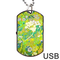 Floral 1 Abstract Dog Tag Usb Flash (one Side) by dressshop